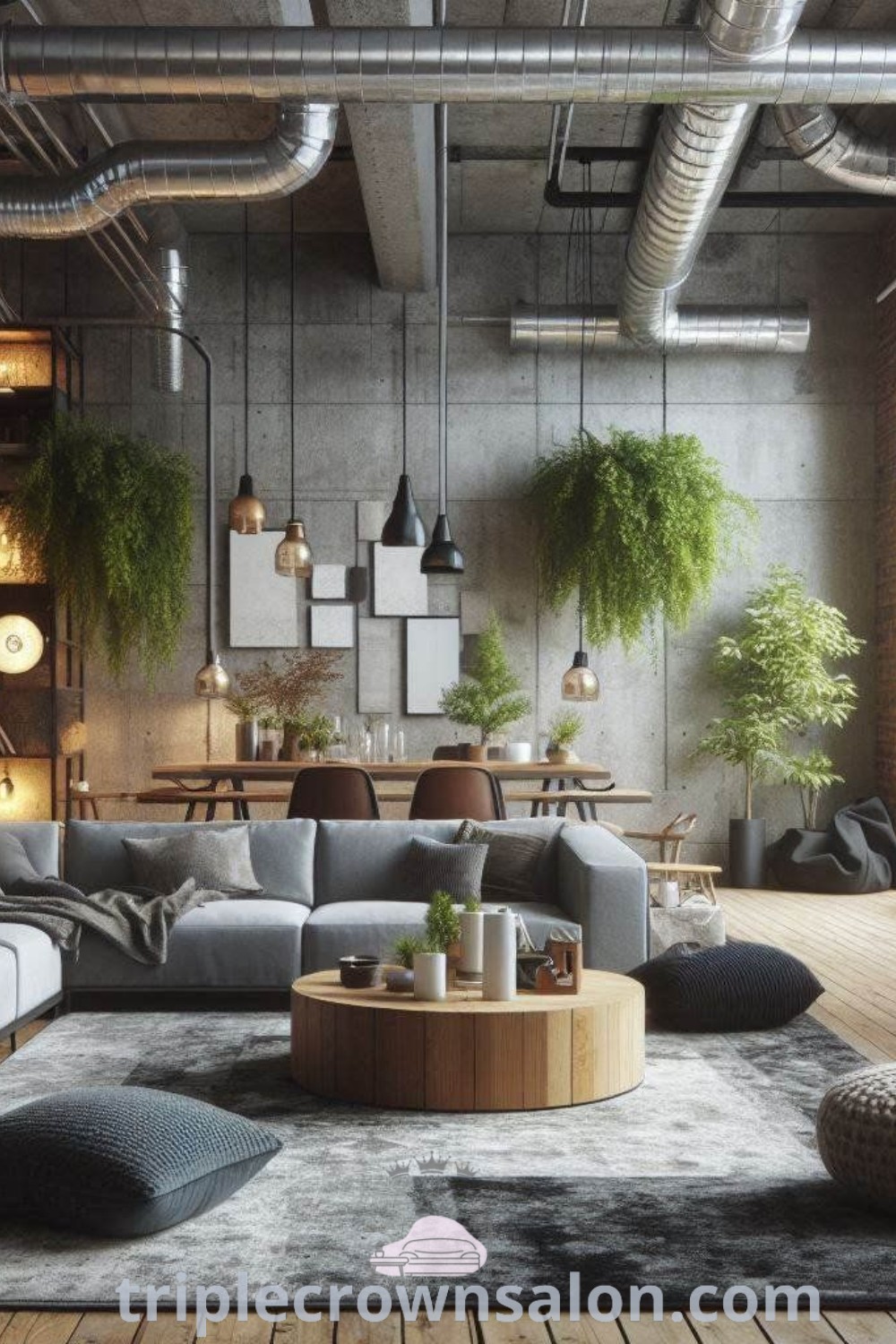 A vibrant living room filled with lots of furniture and plants, showcasing unique decor ideas and a cozy aesthetic. This inviting space offers inspiring design tips for your home, blending comfort and style effortlessly. Discover more decor inspirations at triplecrownsalon.com.