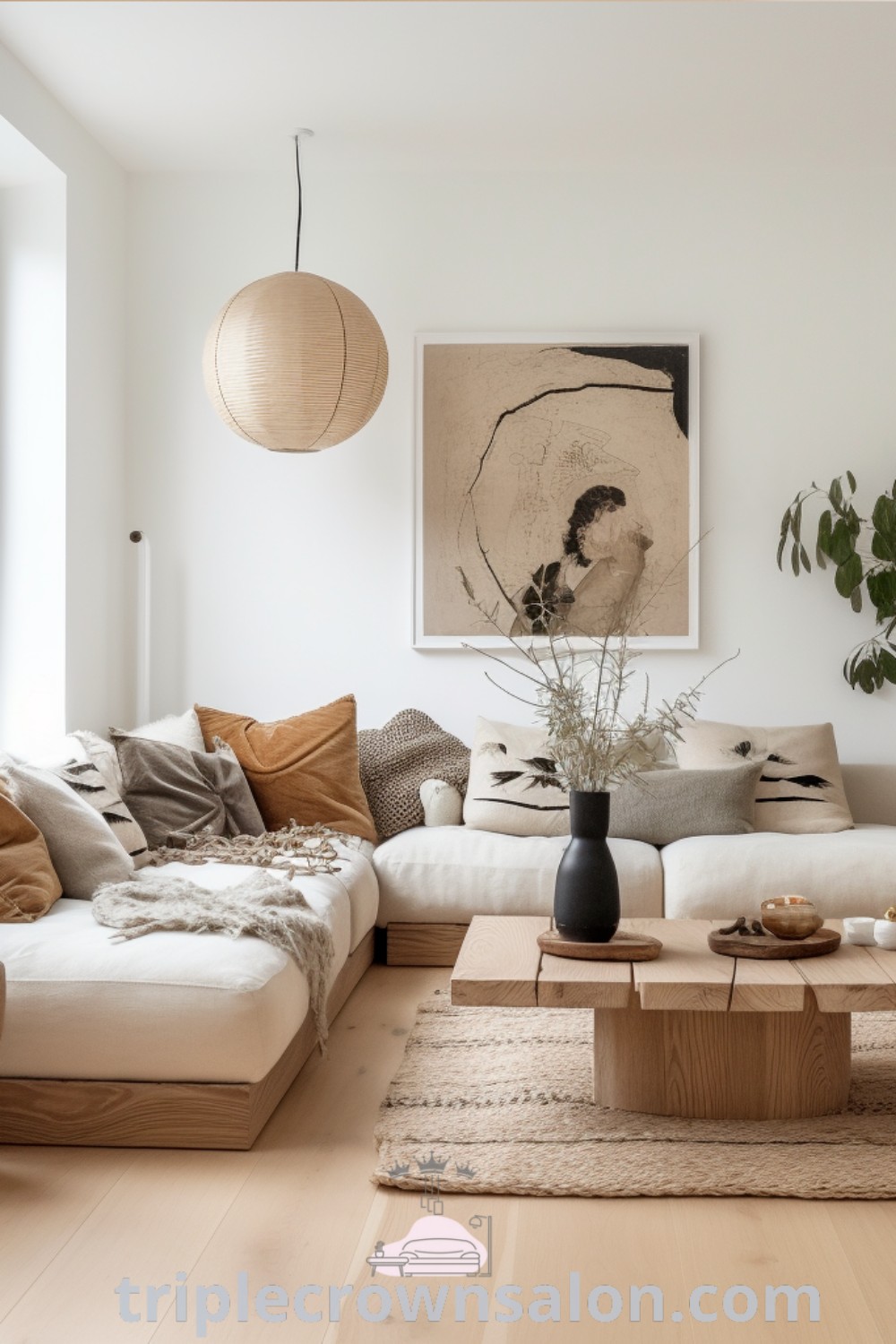 A cozy living room filled with stylish furniture and large windows, showcasing unique decor ideas for a comfortable home. This space embodies minimalist living with inviting aesthetics and practical design tips for your house or apartment. Explore more inspirations at triplecrownsalon.com.